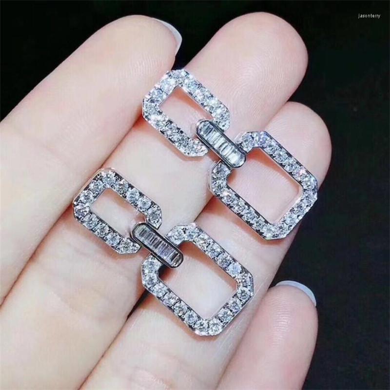 

Dangle Earrings Choucong Jewelry 925 Sterling Silver Princess Cut White Topaz Long Earring Women Wedding Gift