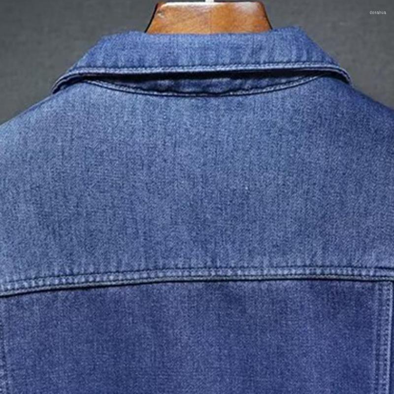 

Men's Jackets Keep Warm Male Coldproof Single Breasted Jean Outerwear For Daily Wear, Light blue