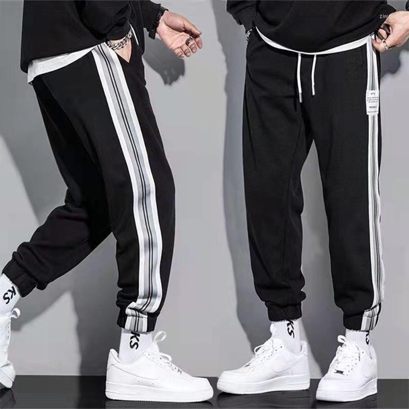

Men's Pants 2022 Running Side Striped Jogging Men Soft Breathable Joggers Sweatpants Loose Trousers Sportswear Plus Size 5XL, Black