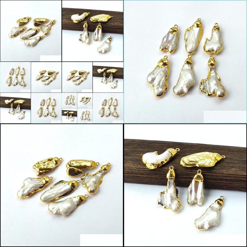 

Pearl Gold Color Dom Shape Natural Pearl Charm Loose Beads Pendant Diy Making Jewelry Findings Bd376 Drop Delivery 2022 Dhqyl