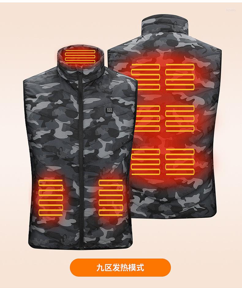 

Men' Vests 2022 Men' Camouflage Warm Stand-up Collar Waistcoat USB Charging Heating Constant Temperature Casual Vest, Camouflage zone 5