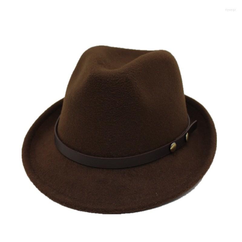 

Berets OZyc Wool Women Men Chapeau Femme Fedora Hat For Gentleman Sombrero Cap Elegant Lady Trilby Cloche Sun, Black