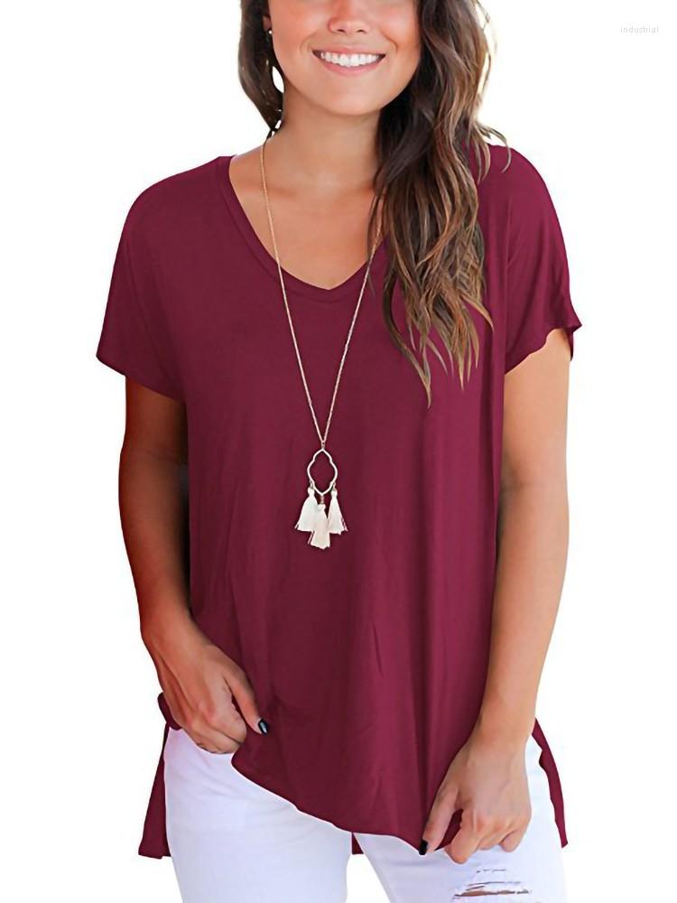 

Women' T Shirts Summer Vintage Fashion Shirt Women 2022 Large Size Short Sleeve Tees Casual V Neck Tops Loose Tee T-shirt Ropa Mujer, Black