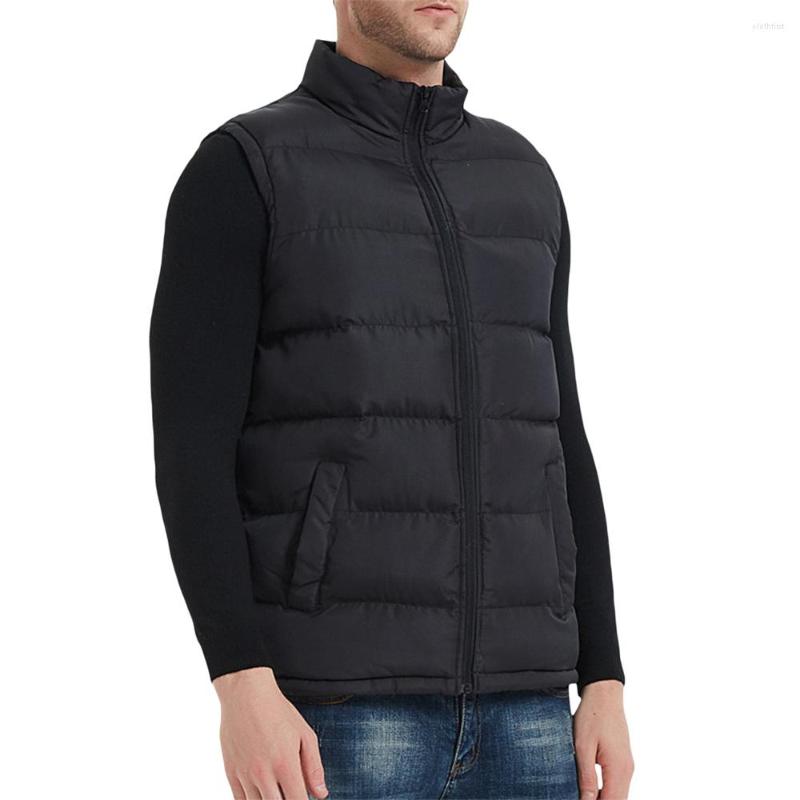 

Men' Vests Douhoow Autumn Winter Men Warm Sleeveless Jackets Solid Color Stand Collar Waistcoat Fashion Men' Thermal Soft Coat M-5XL, Black