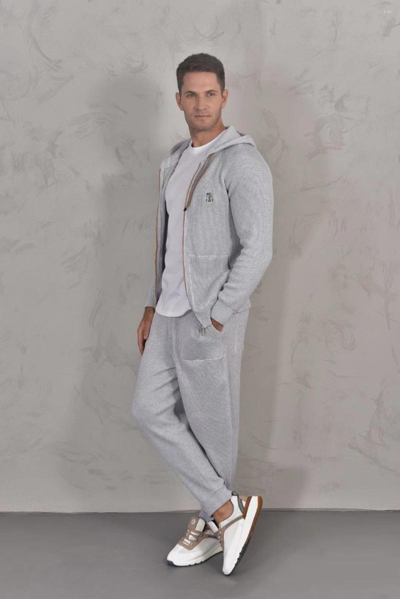 

Men's Tracksuits 2022 Autumn And Winter Warm Men's Knitted High Version Suit Casual, Blue