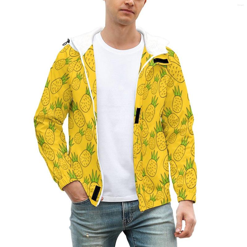 

Men' Jackets Cute Pineapple Warm Casual Men Tropical Fruit Print Coats Winter Vintage Jacket Zipper Graphic Outdoor Windbreak 5XL 6XL, Style-15