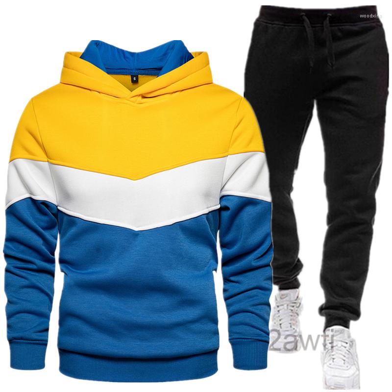 

Men' Tracksuits Zipper Hooded Sweatshirt Men' Spring Casual Splice Wool Warm Hoodie Street Wear Jacket, White-black-