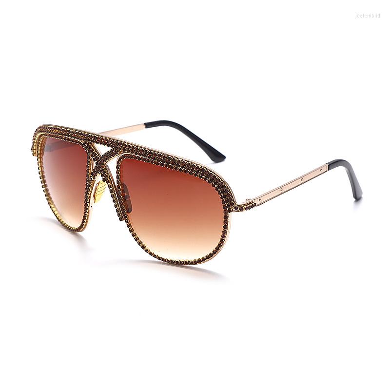

Sunglasses Fashion Pilot Women Rhinestones Glasses Retro Sunglass Female Luxury Designer Eyewear UV400 Sun Glass Gradient Shades