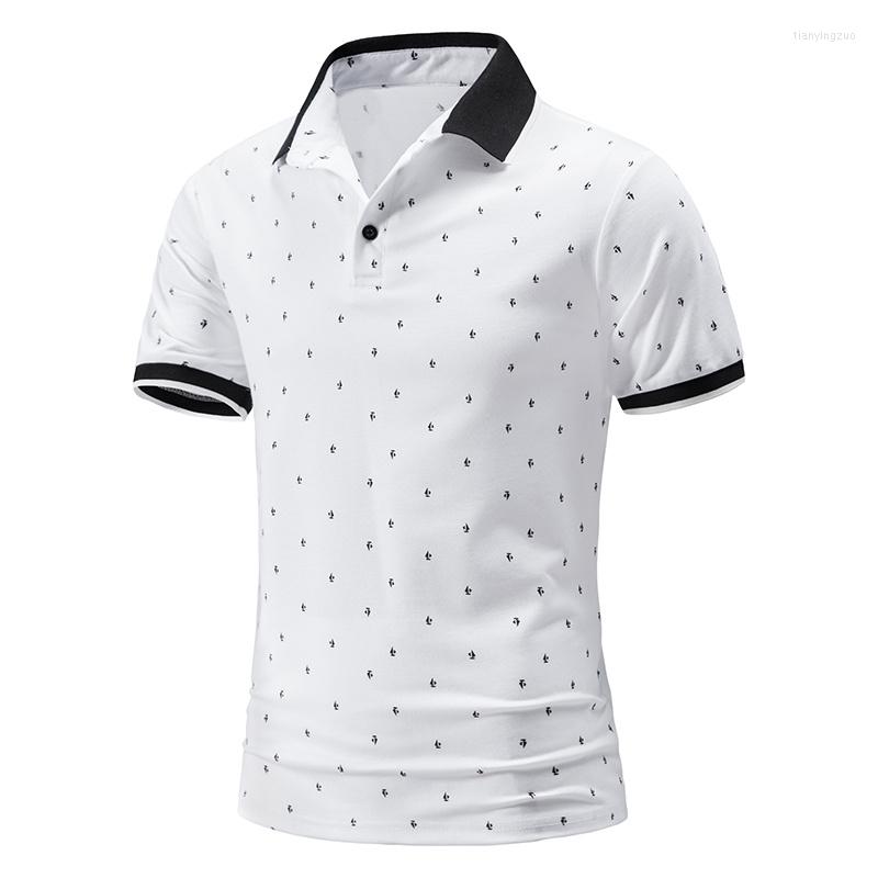 

Men's Polos Summer Men Polka Dot Polo 2022 Mens Short Sleeve Shirt Contrast Color Clothing Streetwear Casual Fashion Tops, Nfz83 black