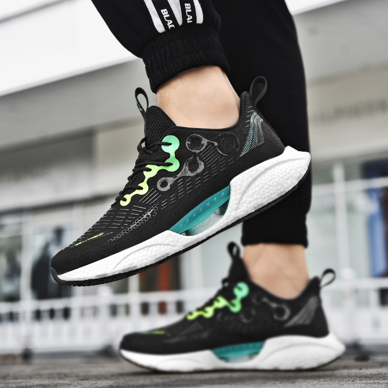 

Fashion shoe designer Classic trend Latest style Lightweight breathable fly woven upper Comfortable insole Fluorescent sports shoes for men