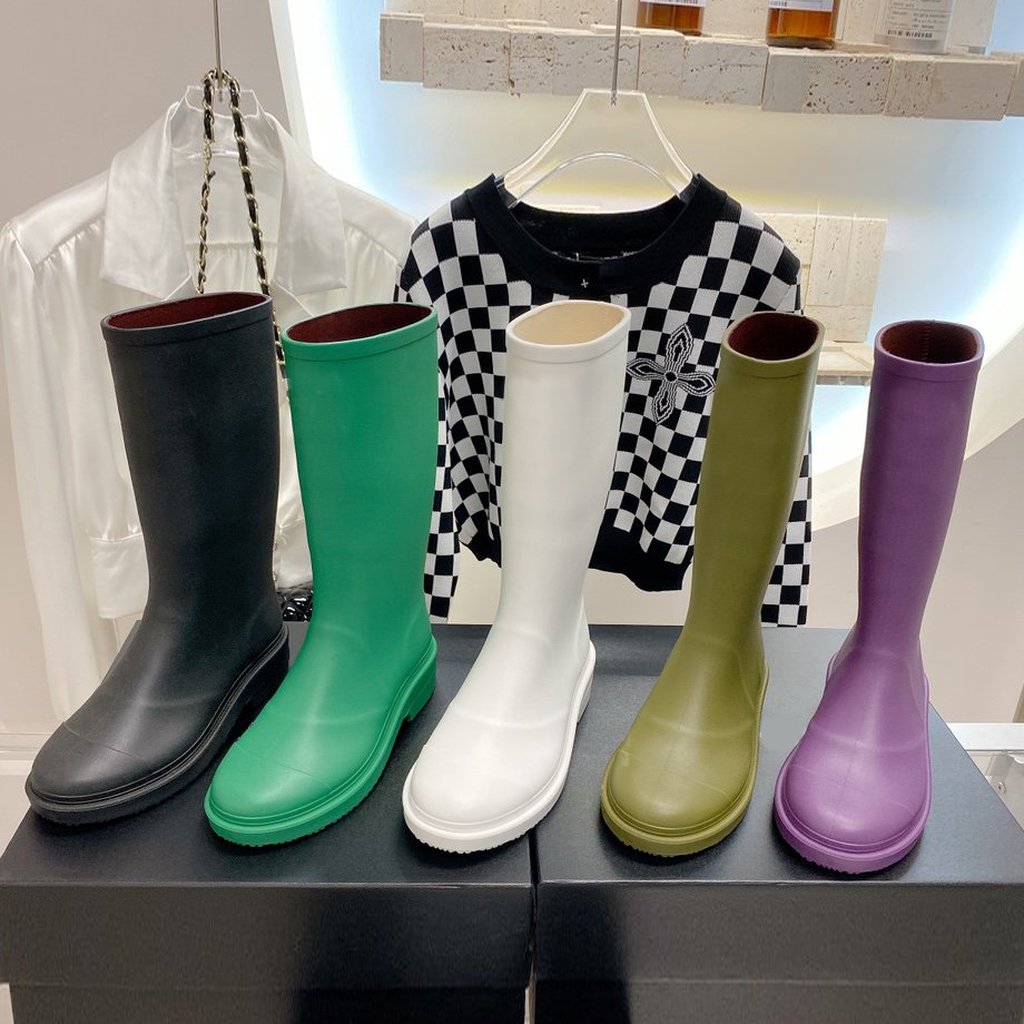 

Women's shoes luxury designer brand sneaker hot rain boots all go with thin quality material soft senior with box size35-41, As picture 5