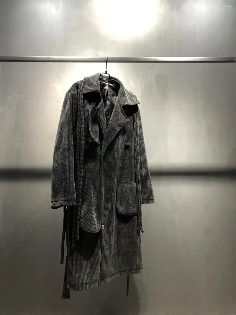 

Men's Trench Coats Owen Seak Men Parker Jackets Gothic Style Men's Clothing Autumn Winter Dust Windbreaker Black Size XL