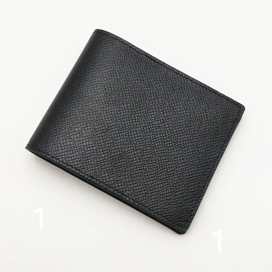 

Fashion classic Men's Striped textured Wallet Multiple double fold short wallet with box high quality money bag 2210018L, Customize