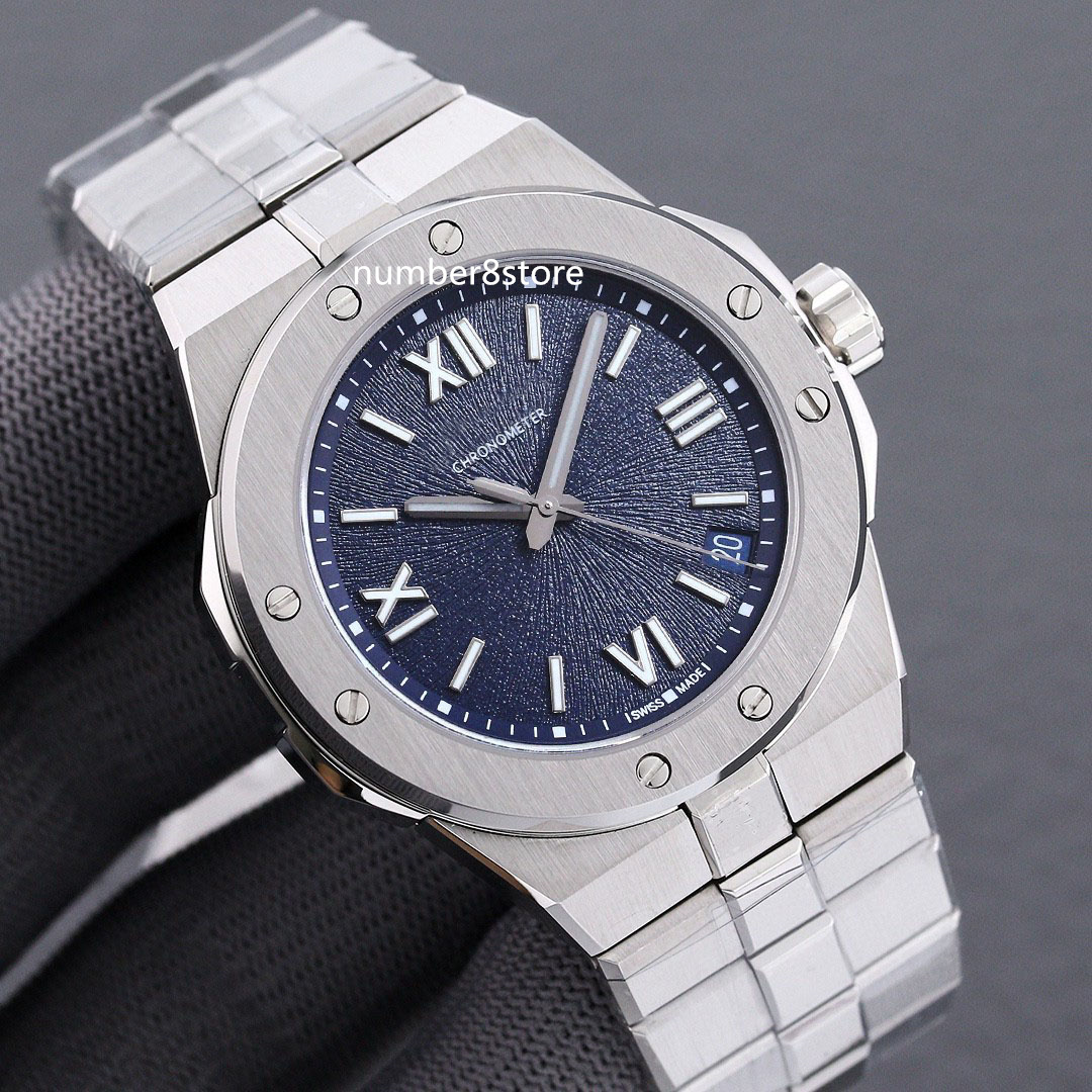 

Eagle 41mm Mens Watch Stainless Steel Blue Dial Swiss 01.01-C Automatic 28800vph Sapphire Crystal Luxury Wristwatch Water Resistance 50M 3 colors