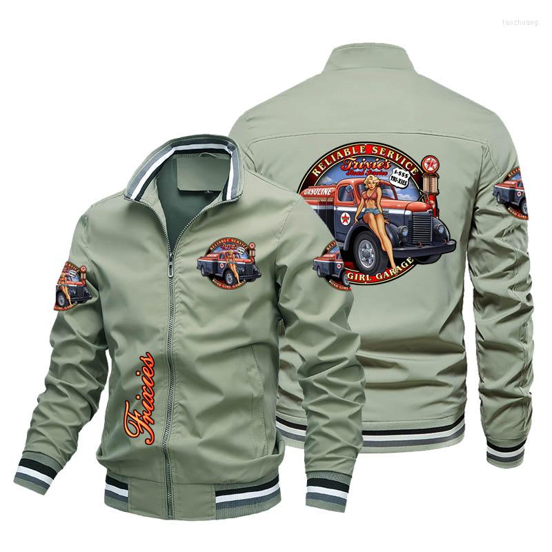 

Men' Jackets Spring And Autumn 2022 Men' Jacket Truck Logo Print Harajuku Street Outdoor Daily Stand Collar Cardigan, Pure color 05