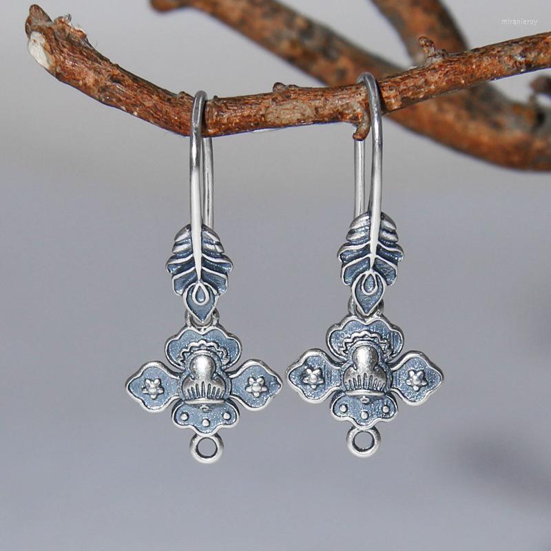 

Chains Chinese Style Ear Hook Accessories DIY Earrings For Women Vintage Thai Silver Ethnic Flower