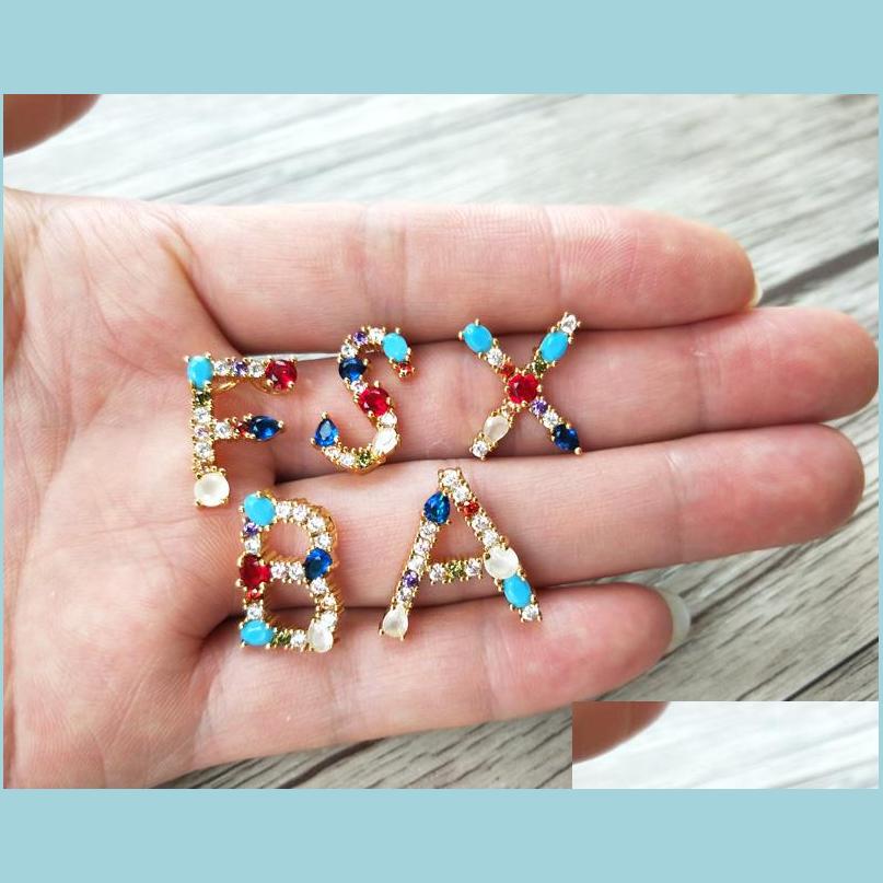 

Pendant Necklaces Trendy Cz Gold Big Alphabet Letter Pendant Micro Pave And Gems Stone Charms For Diy Jewelry Necklace Finding Pd991 Dhtqp