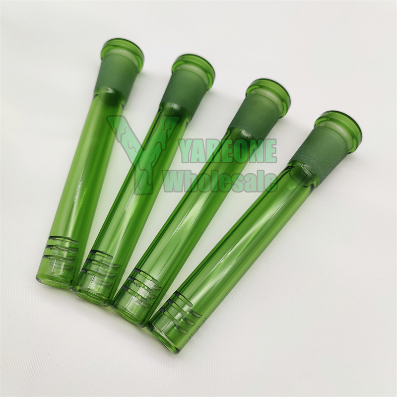 

Green Colored Glass Downstem Diffuser Bong Accessories 3.5 Inch 18mm 14mm Male Female Down Stem Adapter for Water Pipes YAREONE Wholesale