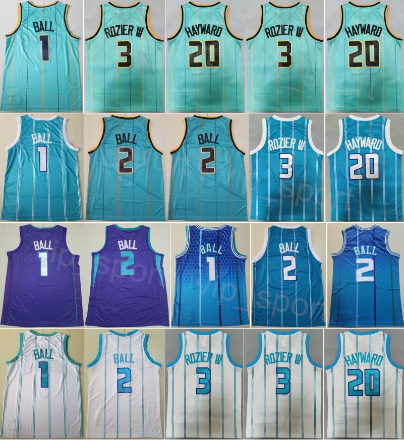 

Man Retro Icon Basketball Gordon Hayward Jersey 20 LaMelo Ball 2 Terry Rozier III 3 Team Black Blue Green Purple White Association Statement Earned Stitched High