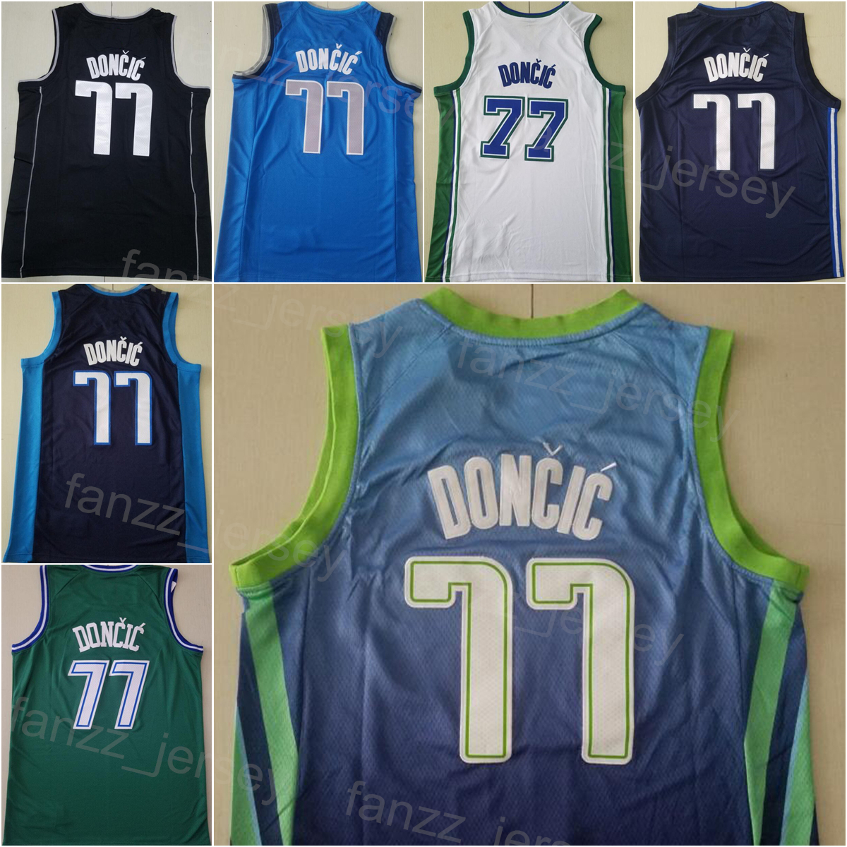 

Men Earned Luka Doncic Basketball Jersey 77 Breathable Embroidery And Sewing Navy Blue White Black Yellow Green Shirt For Sport Fans City Association Statement