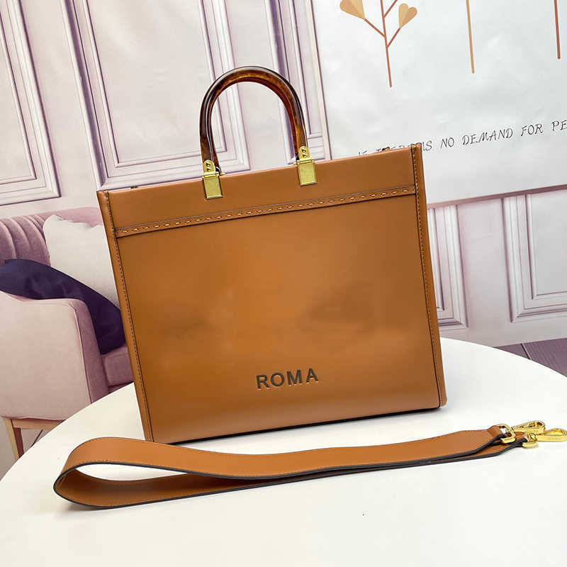Designer bags Women Sunshine Tote Bags Large Hand Crossbody Shop Bag Amber Hard Handle Purses Genuine Leather Shoulder Gold Hardware