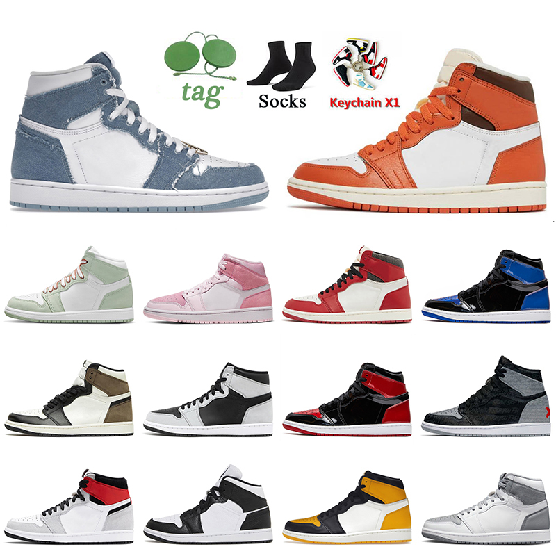 

Denim Starfish 1s Basketball Shoes Jumpman 1 High OG Lost and Found Patent Bred Yellow Toe Taxi Stealth Heirloom Cactus Jack Fragment Women Mens Trainers Sneakers, B6 mid homage 36-46