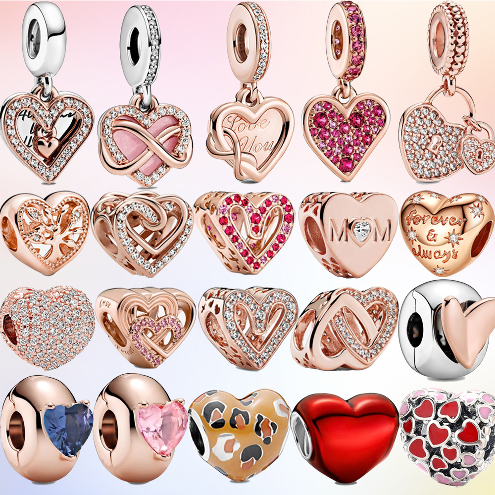 

The New Popular 100%925 Sterling Silver Charm Unlimited Heart Charm Pandora Bracelet DIY Women's Jewelry Fashion Accessories Party Gift