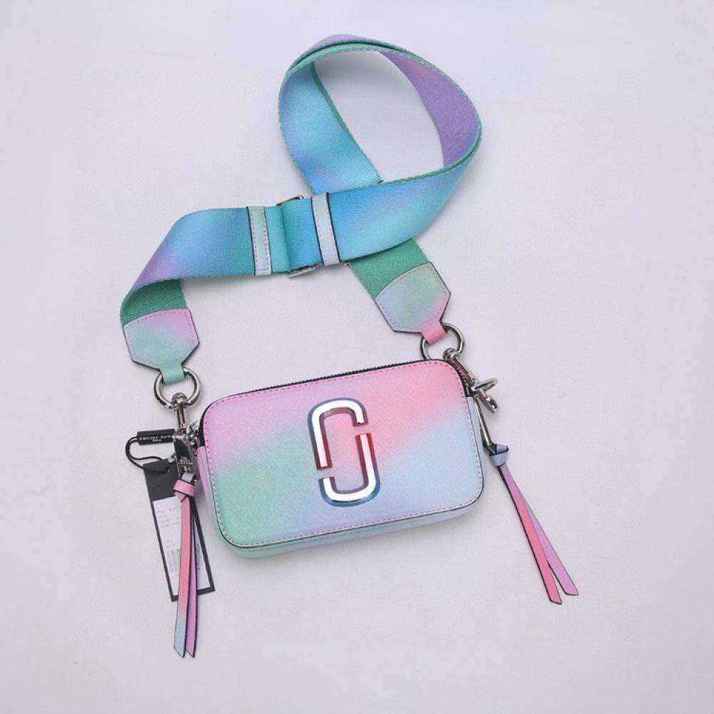 

Luxury High Quality Marc's Jacob Designer Bags Leather Handbag Explosions Bag New Color Matching Printing Camera Crossbody Shoulder Cowhide, Little white