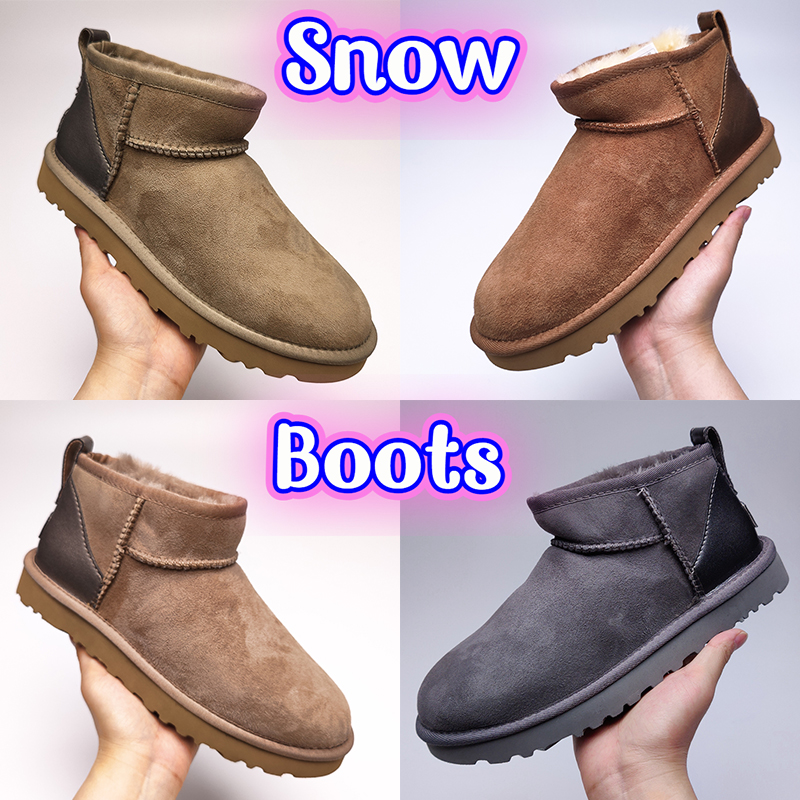 

Designer Australia Snow Boots Women Classic Ultra Mini Platform Boot Chestnut Men Womens Shoes Matte AustraliaN Fur Suede Sheepskin Wool Winter Ankle booties, Shoes box