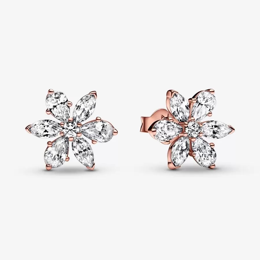 

100% 925 Sterling Silver Sparkling Herbarium Cluster Stud Earrings Fashion Wedding Jewelry Accessories For Women Gift