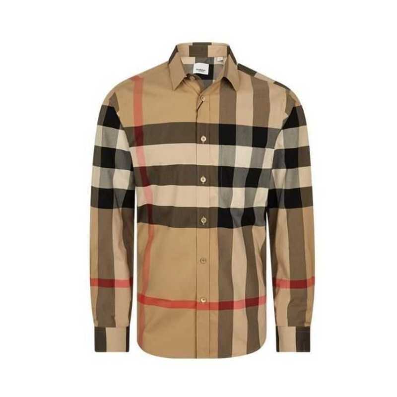 

burbrerys mens jackets coats High quality plaid shirt net red highend coat classic wo outer wear spring and autumn cardigan LGM0, Camel