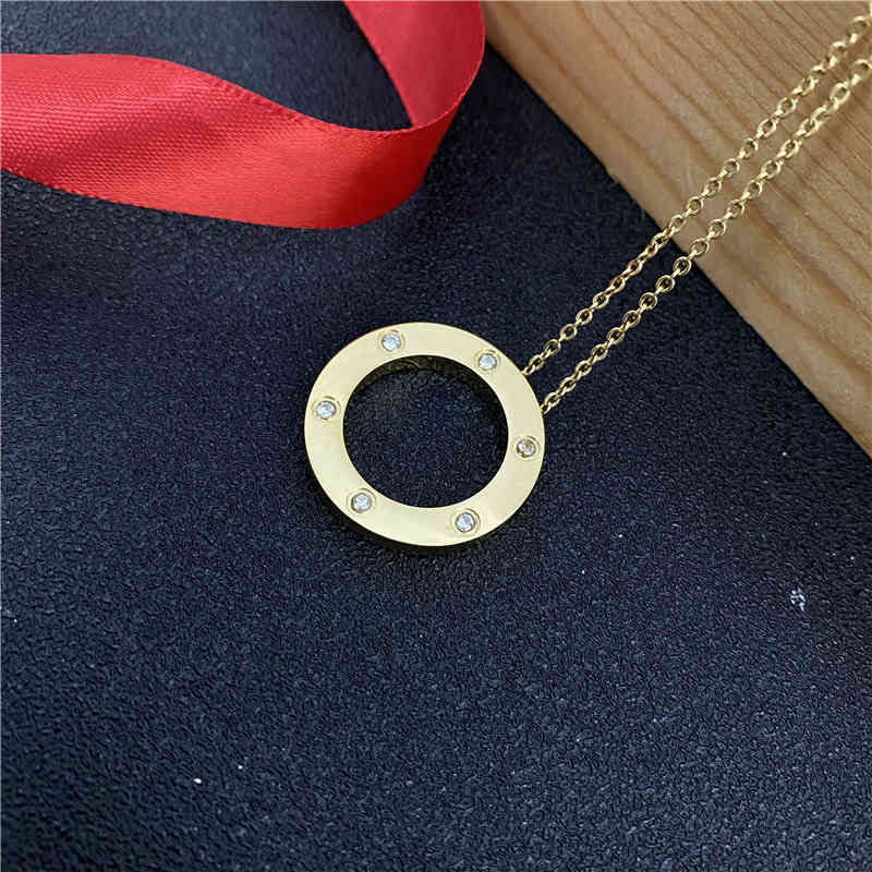 

designer Compare with the original CKajia titanium steel necklace female amulet popular personality stainless collar chain rose gold pendant jewelry22nian
