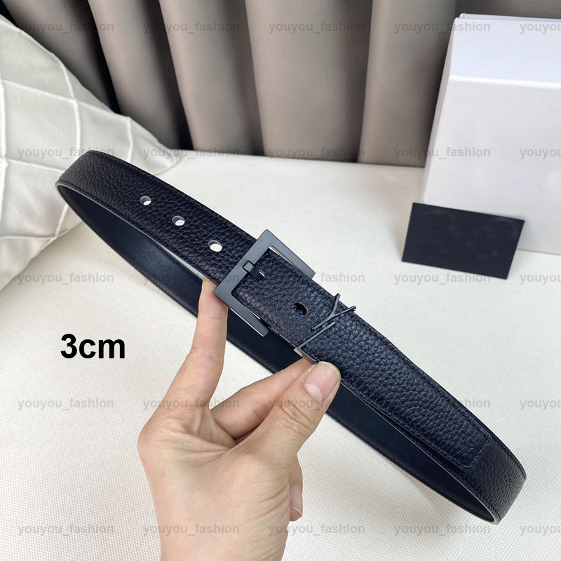 

Genuine Leather Belt For Men Width 30mm Women Designer Belts Silver Smooth Buckle Gold Letter Waistband Cintura Ceintures Luxury Y Belt New, No box