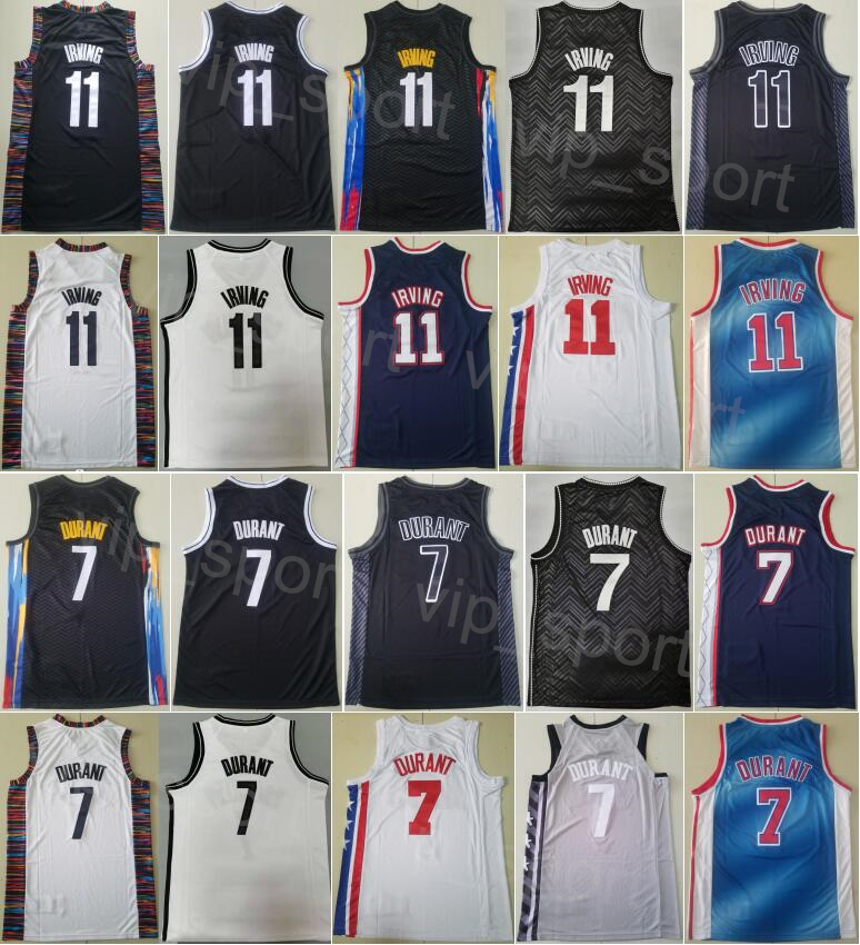 

Men Kevin Durant Basketball Jersey 7 Kyrie Irving 11 Stitched City Earned For Sport Fans Uniform Classic Statement Black Blue White Grey Team Color Shirt Uniform