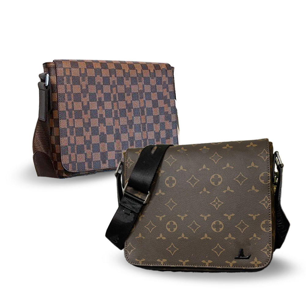 

Luxury District shoulder bag Men designer bags cross body purse Classic Messenger wallet rClutch Tote PU leather zipper handbag Gift Christmas and Valentine 4color, Black
