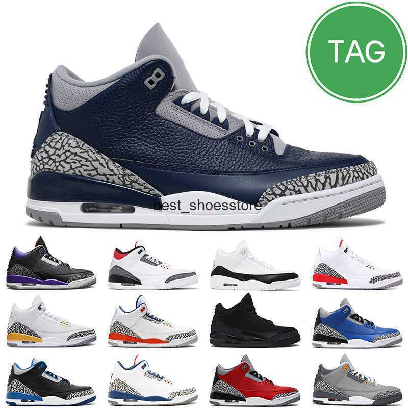 

Men Basketball Shoes 3 3s Georgetown Retro Black Cat Unite Unc Pine Green Laser Orange Cement Varsity Royal Mens Trainer Outdoor Sports, #8