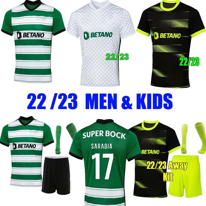 

22 23 Trincao Sporting CP Lisboa soccer jerseys Lisbons Special Jovane Sarabia Vietto 2022 2023 sporting Clube de football shirt maillots adult men kids kit, Away kit