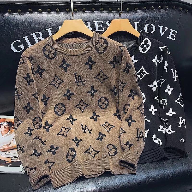 

New 2022ss Luxury Highs Quality Letter Printed Thickening Pullover Sweater Womens Soft Long Sleeves Inner Wear Sweater Trendy Women Winter Sweaters, Brown