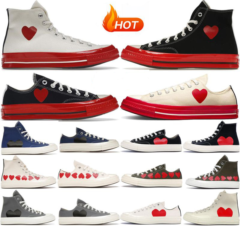 

Canvas High Low Casual Shoes All Star 70 Hi 1970s Sneakers Comme Des Garcons Play White Black Red Midsole Big Eyes Hearts Chuck Taylor Men Women Classic Sports Shoes, Green