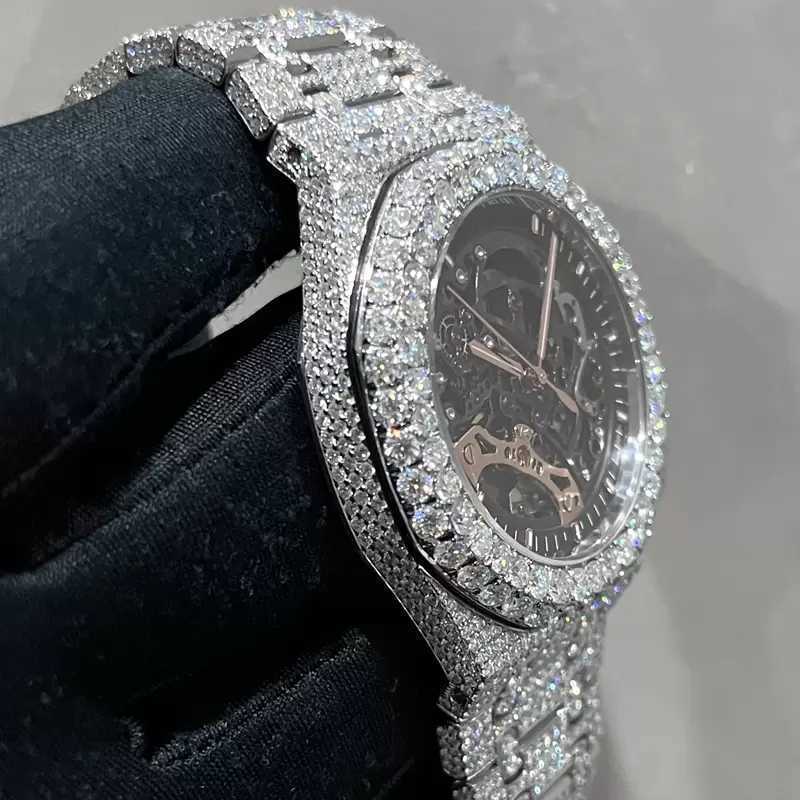 

Other Watches Wristwatches 2023 New Version VVS1 VIP ston Skeleton Watch PASS TT Mens diamonds Top quality Mechanical ETA movement Luxury Iced Out