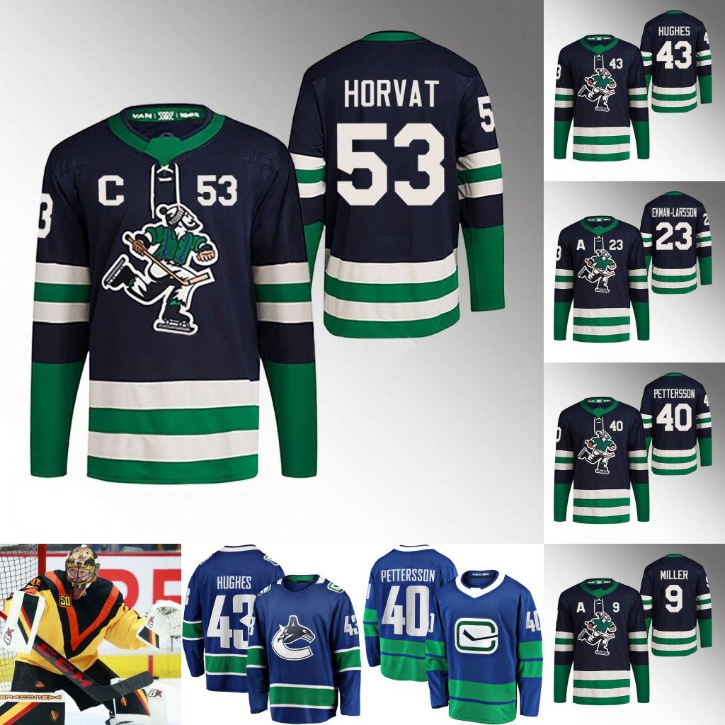 

CUSTOM Vancouver 2022-23 Reverse Retro Jersey Canucks Bo Horvat Elias Pettersson J.T. Miller Oliver Ekman-Larsson Brock Boeser Nils Hoglande, Women s-xxl