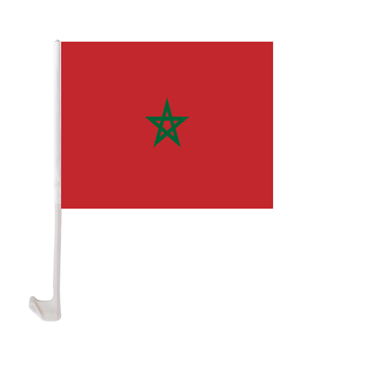 

Morocco Car Flag 30x45cm Polyester UV Protection World Cup Window Clip Car Decoration Banner with Flagpole
