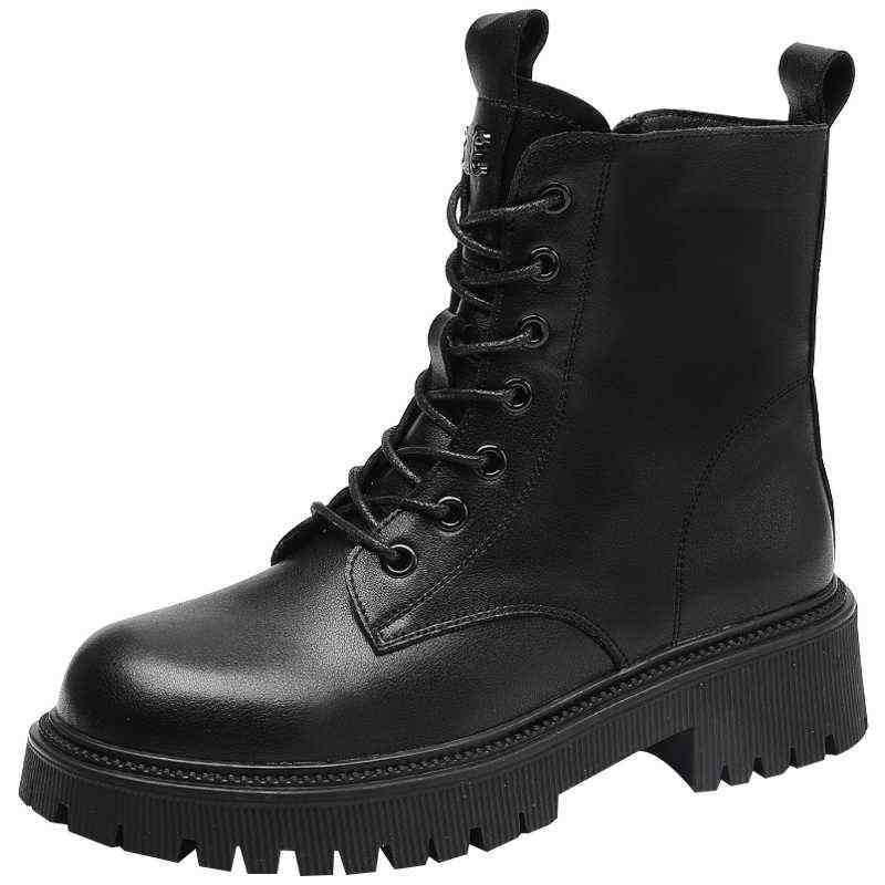

Boots Ciciyang Martin Woman British Style Genuine Leather 2022 Autumn New Flat Ankle Retro Platform Ladies Fur Short J220915, Brown down