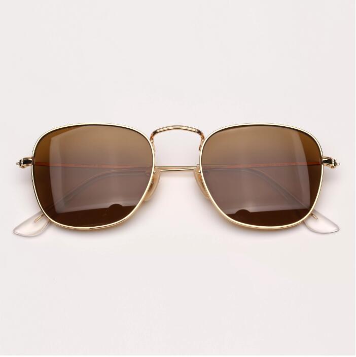 

Real Glass lens UV400 men women Sunglasses retro driving square metal Sun glasses 51mm Brand master gradient Design Goggles Elegant 3857 Female
