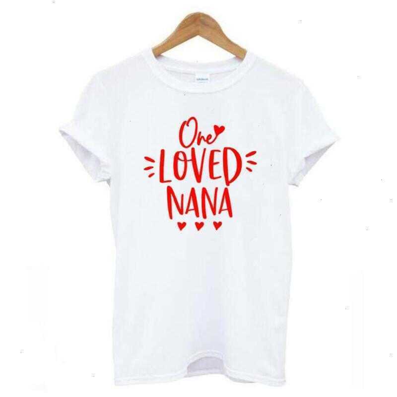 

One Loved Tee Nana Fashion Valentines Day Girl T Shirt Women Tops Funny Short, Color5