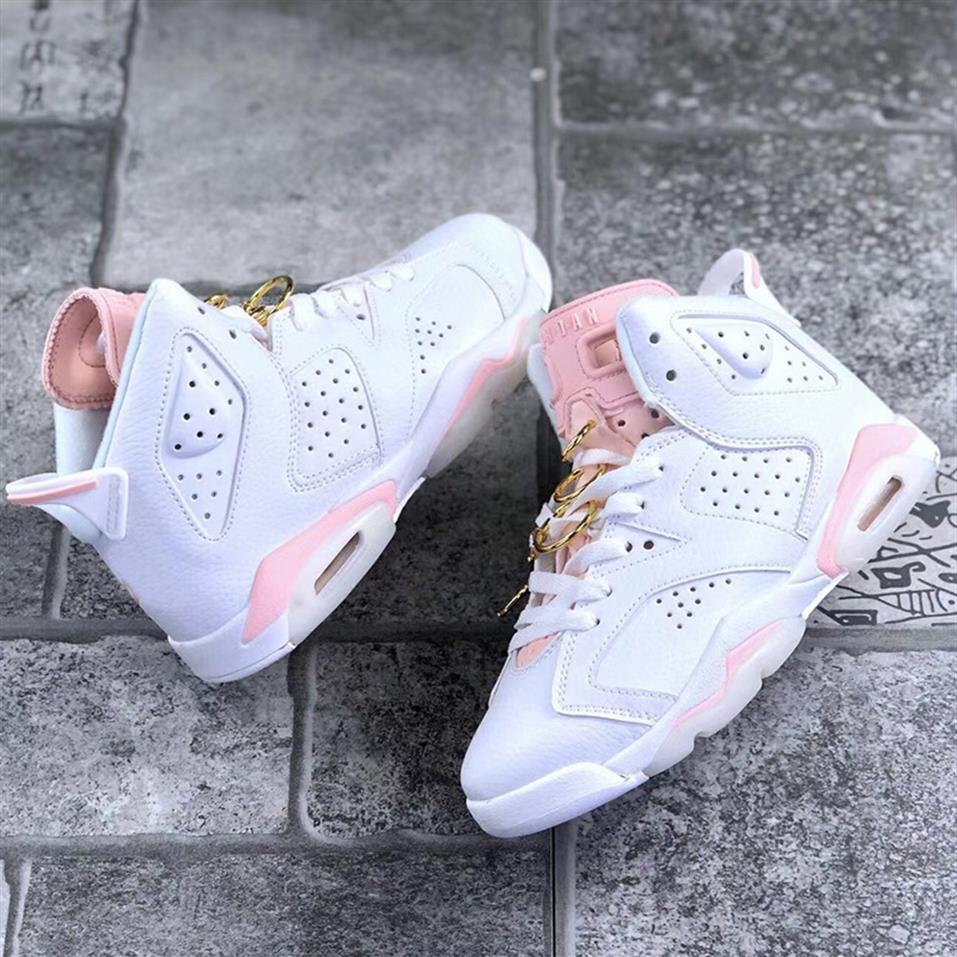 

6 Gold Hoops Men Basketball Shoes 6s White Barely Rose-Sail-Metallic mens womens outdoor Sneakers Trainers Sports DH9696-100 With 194J