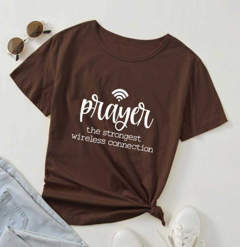 

Prayer The Strongest Womens T Shirts T-shirt Wireless Connection Christian, Color6