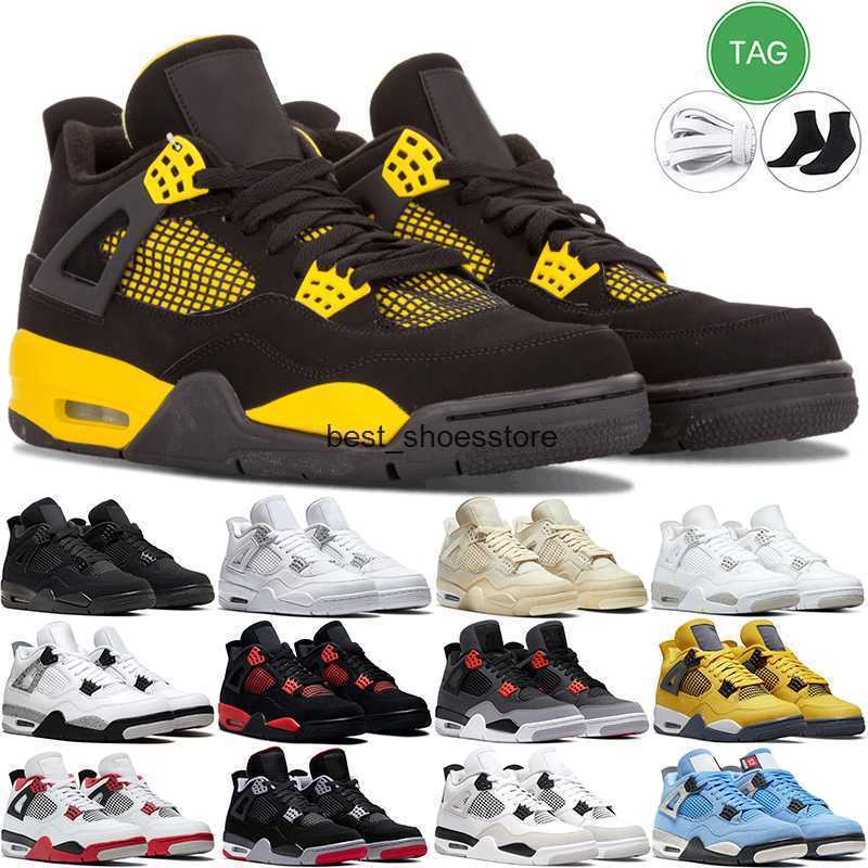 

4 4S retro Basketball Shoes Military Black Cat Loyal University Blue Sail White Oreo Red Thunder Bred Cement Motorsports Men Women outdoor, #1