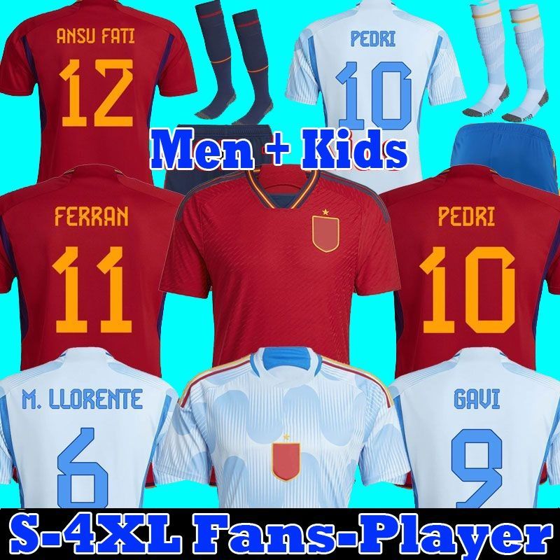

CUSTOM 2022 spain soccer jersey Espana PEDRI FERRAN TORRES MORATA GAVI football shirt fans player ANSU FATI KOKE AZPILICUETA men and kids ki, 6 away
