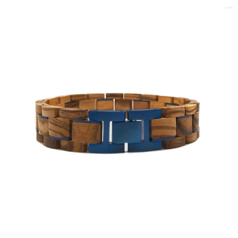 

Charm Bracelets Men Bracelet Stainless Steel For Chain Gift Jewelry Wooden Homme